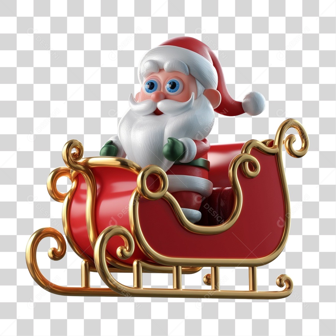 Papai Noel Trenó PNG Transparente