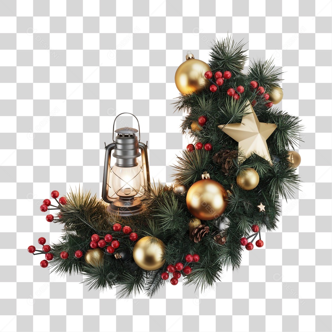 Guirlanda de Natal Enfeite Natalino PNG Transparente