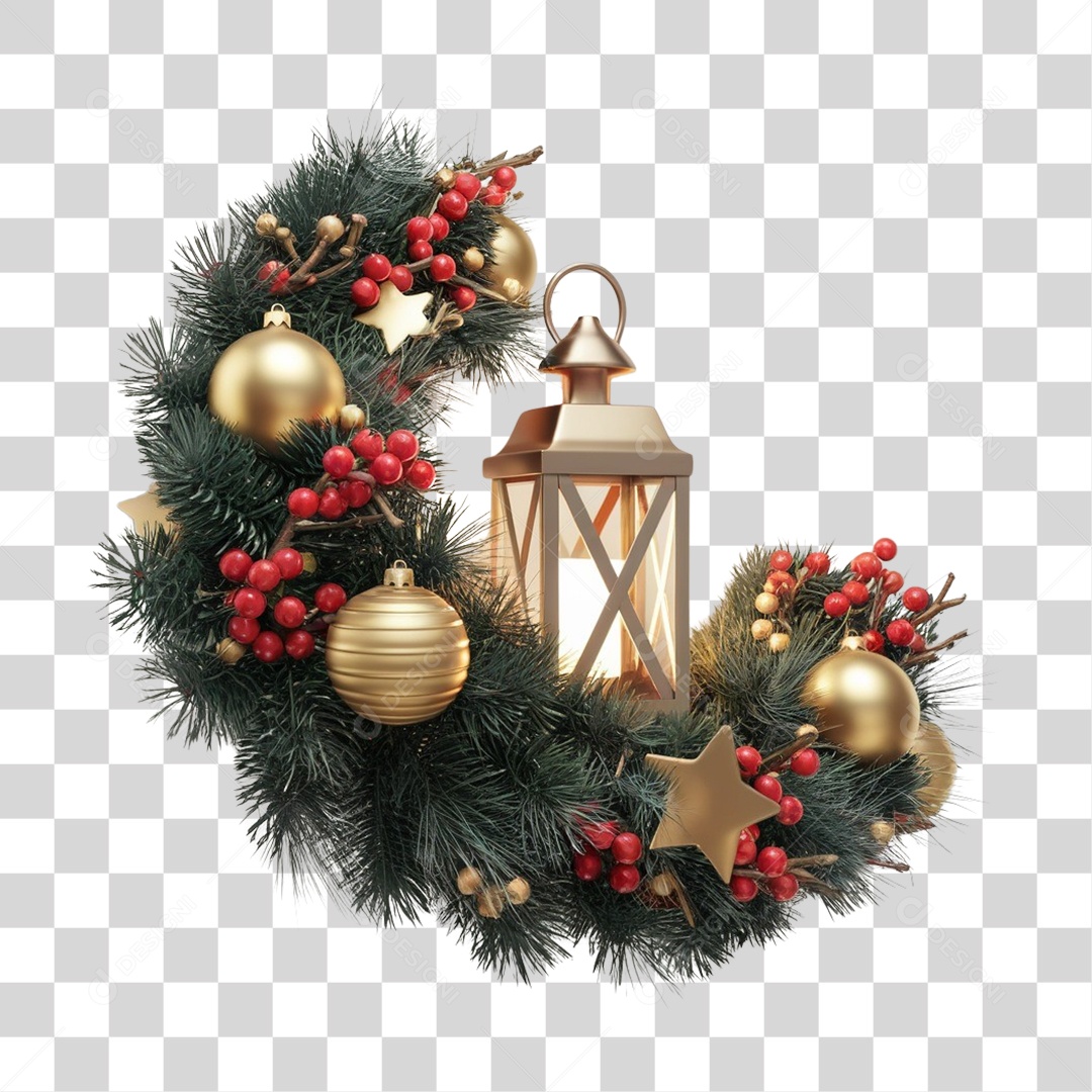 Guirlanda de Natal Enfeite Natalino PNG Transparente