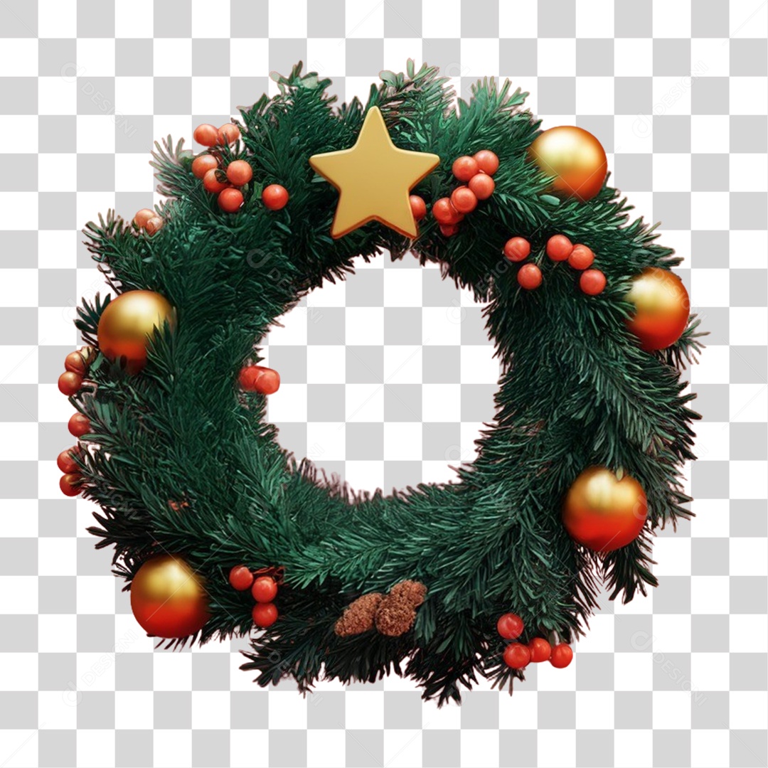 Guirlanda de Natal Enfeite Natalino PNG Transparente