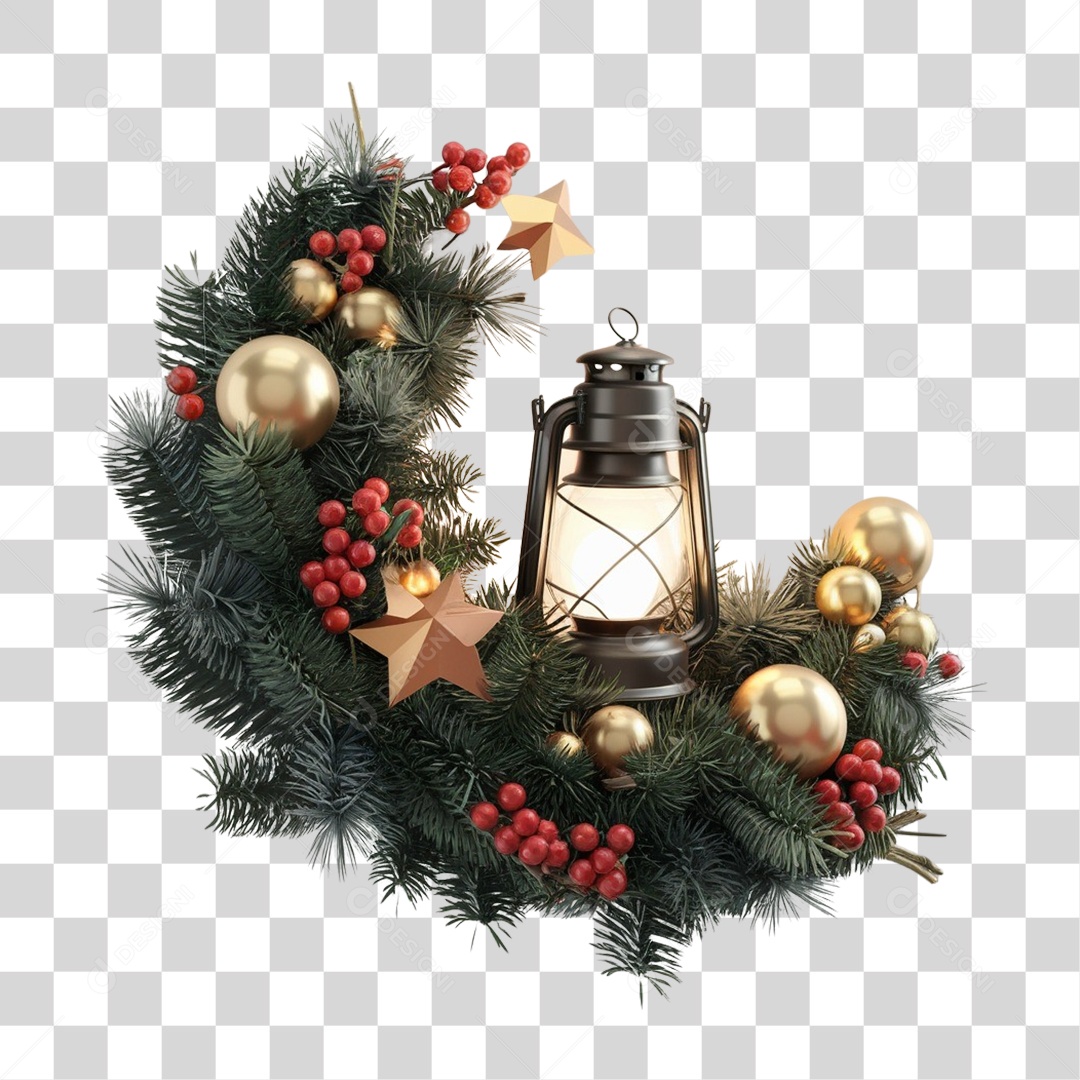 Guirlanda de Natal Enfeite Natalino PNG Transparente