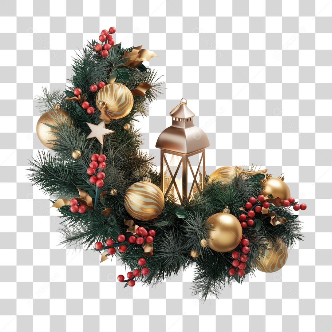 Guirlanda de Natal Enfeite Natalino PNG Transparente