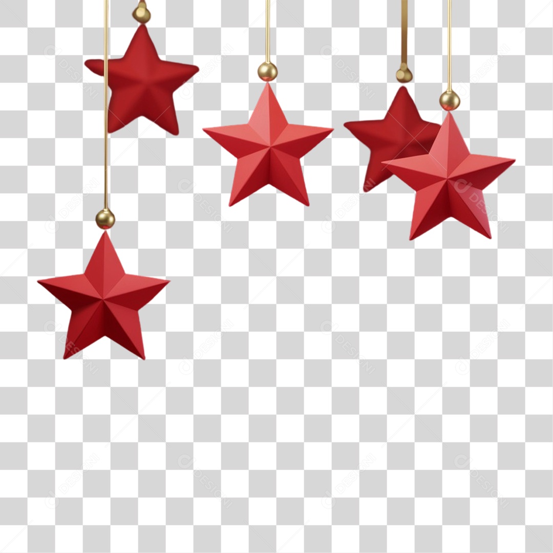 Estrelas de Natal Decoração PNG Transparente