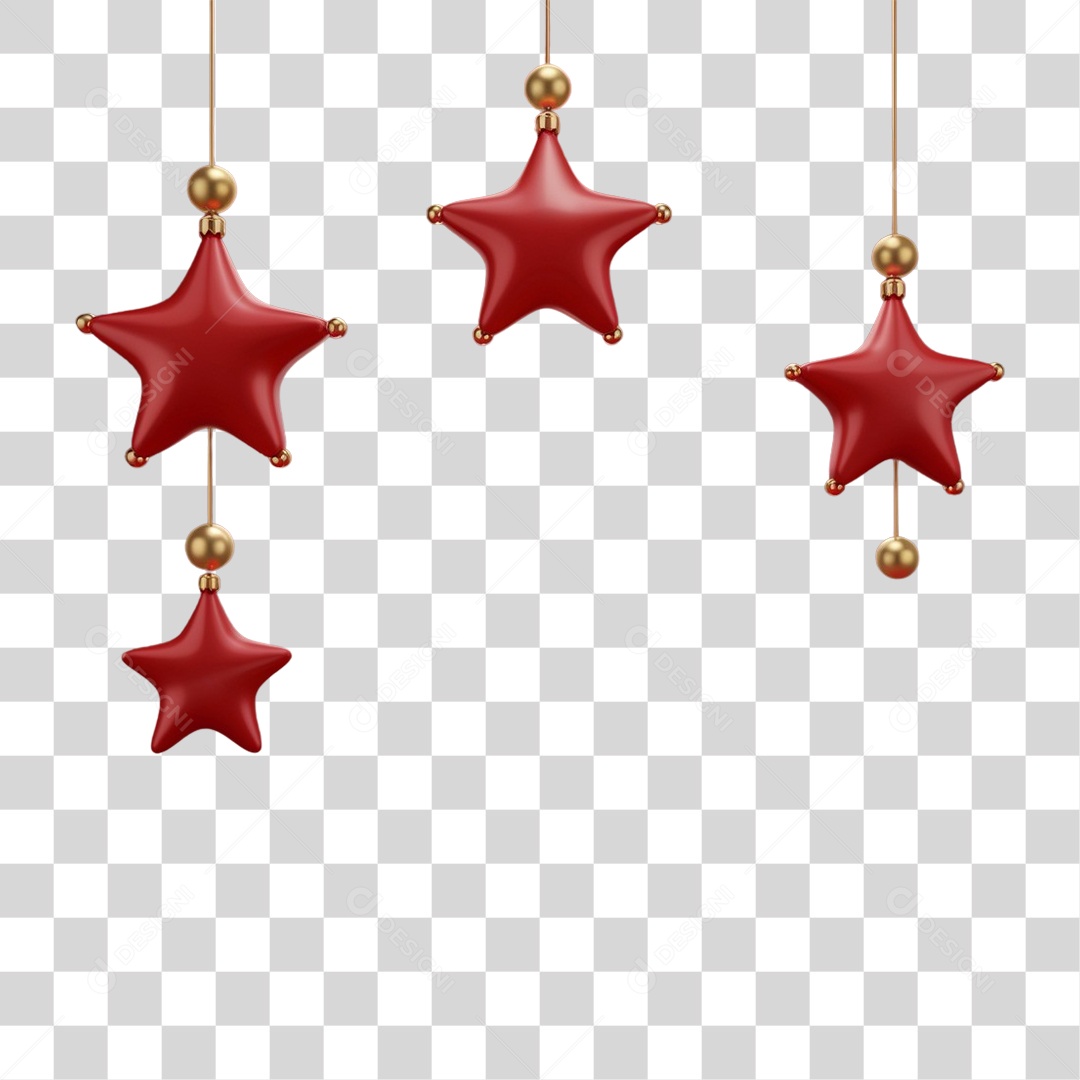 Estrelas de Natal Decoração PNG Transparente