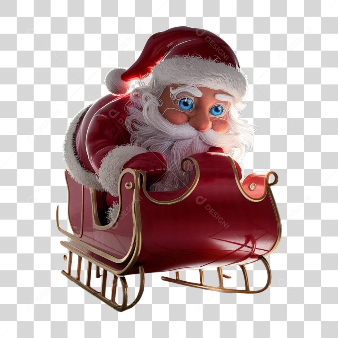 Papai Noel em Trenó PNG Transparente