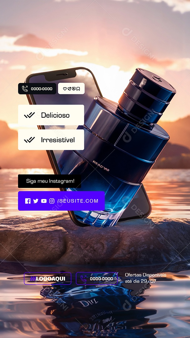 Story Social Media Revendedor de Perfumes Delicioso Irresistível PSD Editável