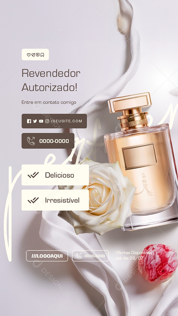 Story Revendedor Autorizado de Perfumes Delicioso Irresistível Social Media PSD Editável