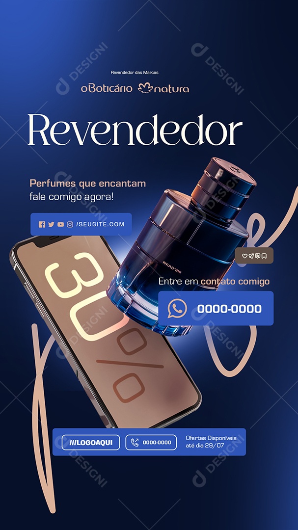 Story Revendedor de Perfumes Entre em Contato Social Media PSD Editável