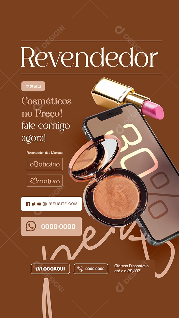 Story Revendedor de Perfumes Cosméticos no Preço Social Media PSD Editável