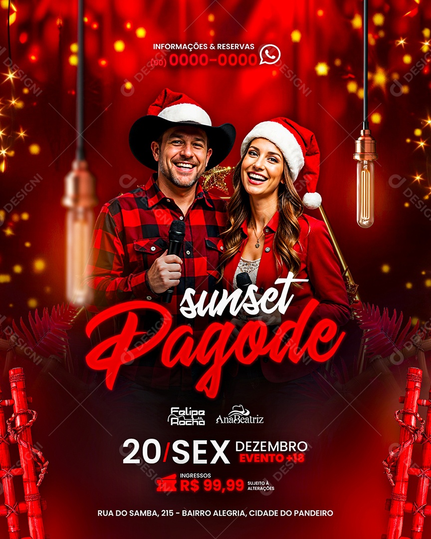 Flyer Sunset Pagode Social Media PSD Editável