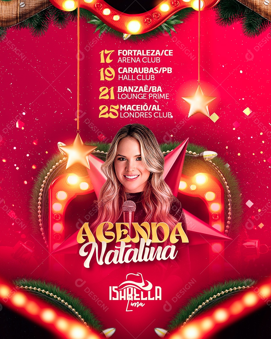 Flyer Agenda Natalina Social Media PSD Editável