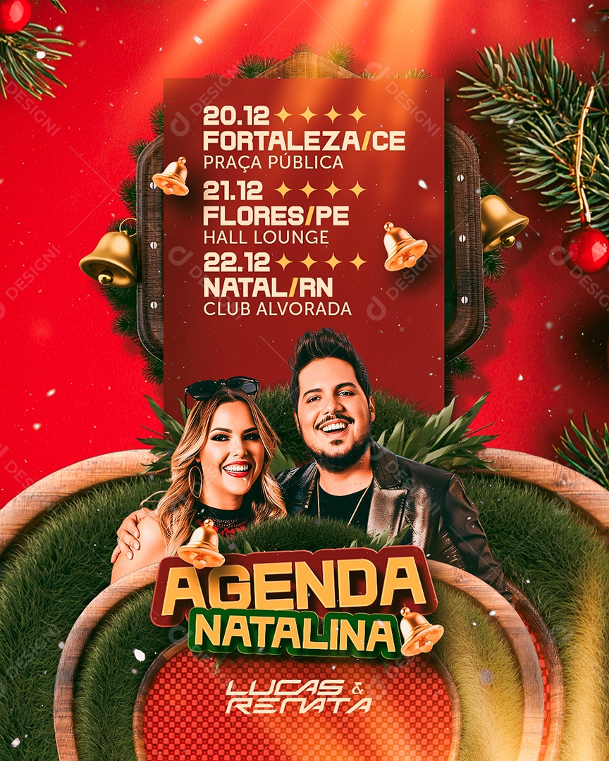 Flyer Agenda Natalina Social Media PSD Editável