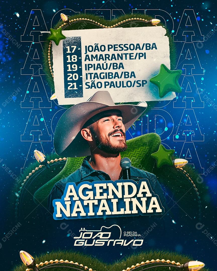 Flyer Agenda Natalina Social Media PSD Editável