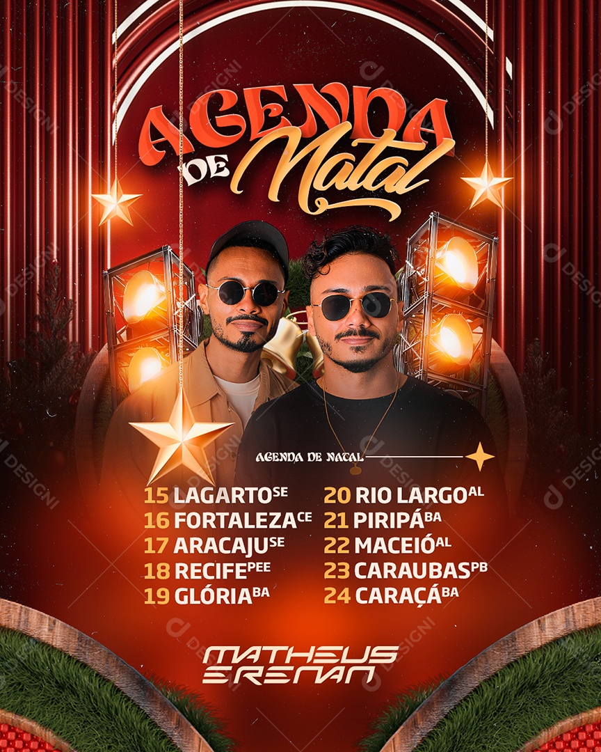 Flyer Agenda de Natal Social Media PSD Editável