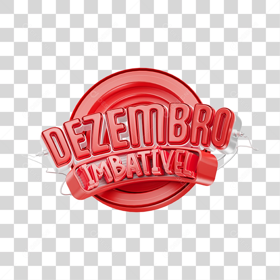 Selo 3D Dezembro Imbatível PNG Transparente