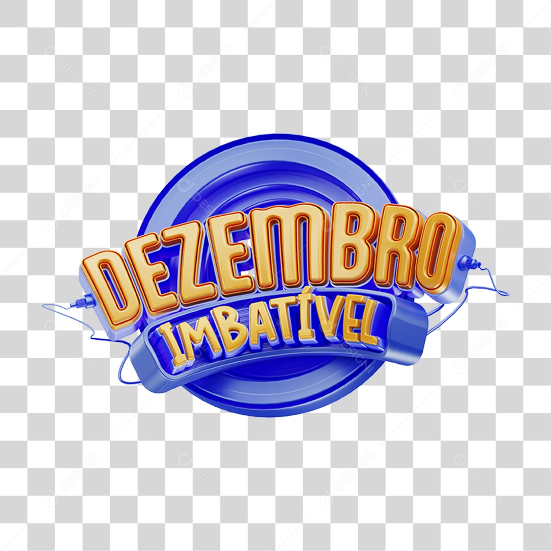 Selo 3D Dezembro Imbatível PNG Transparente