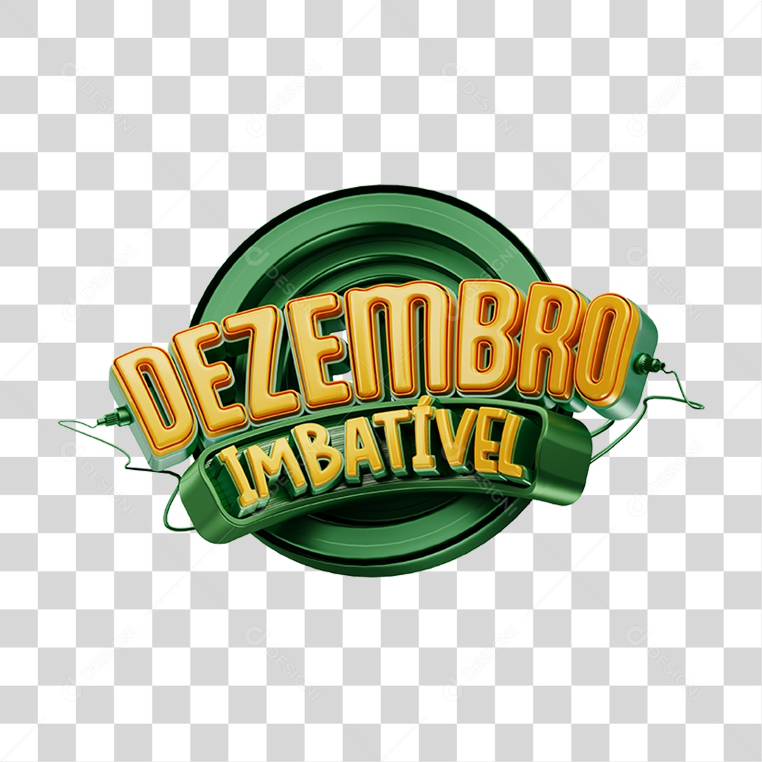 Selo 3D Dezembro Imbatível PNG Transparente