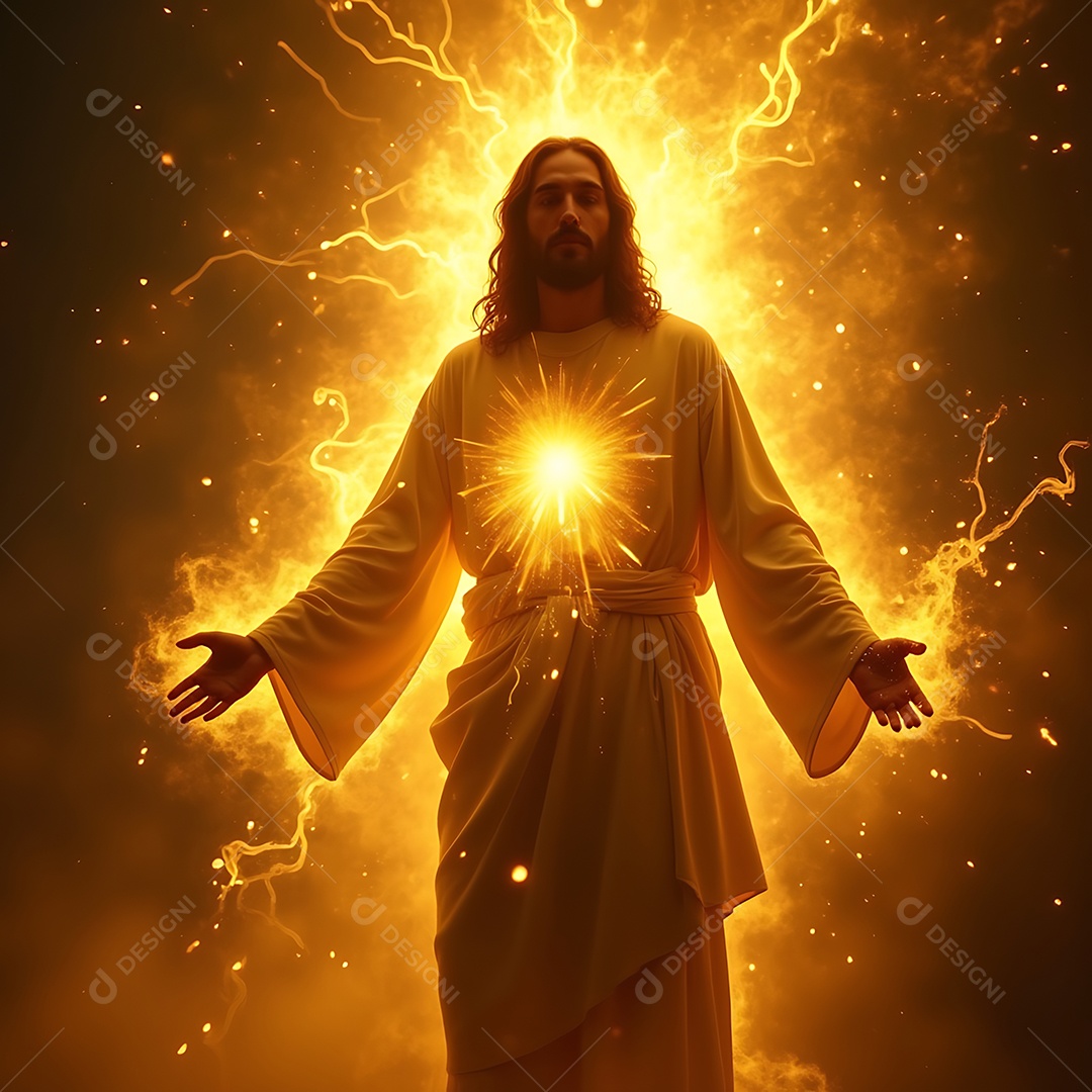 Jesus cristo brilhante  IA generativa sobre fundo abstrato