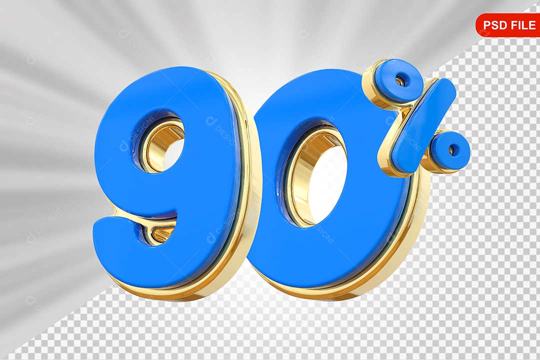Desconto 90% Colorido Elemento 3D Para Composição PSD