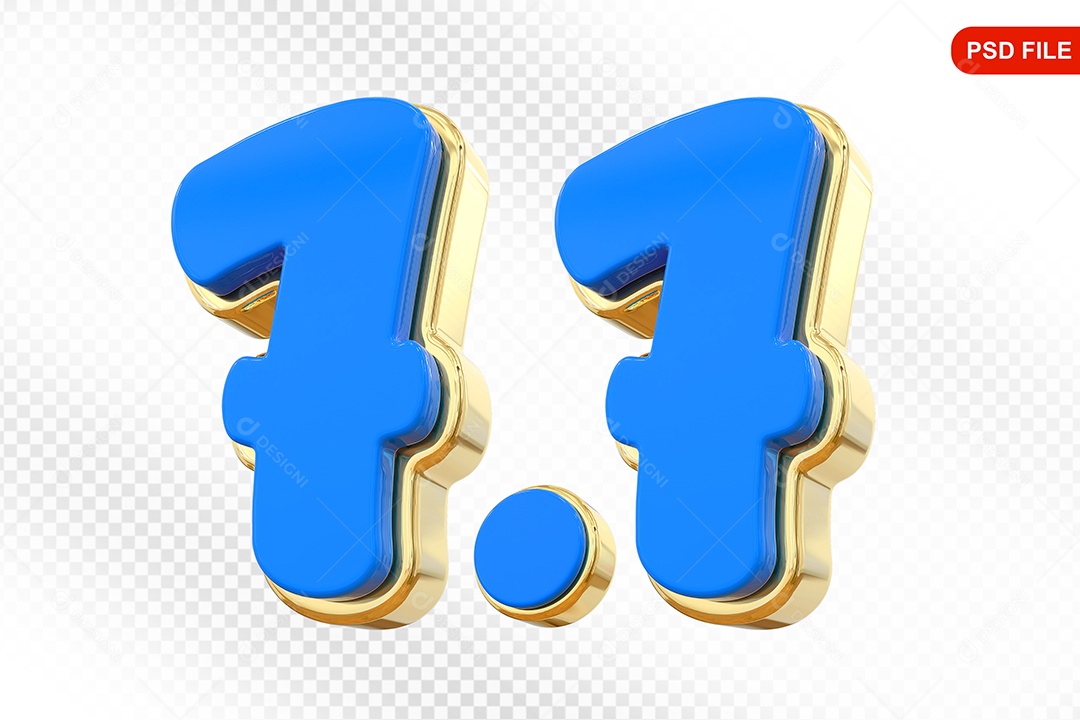 Número 7.7  Elemento 3D Para Composição PSD