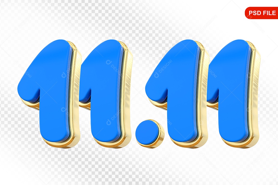 Número 11.11 Elemento 3D Para Composição PSD