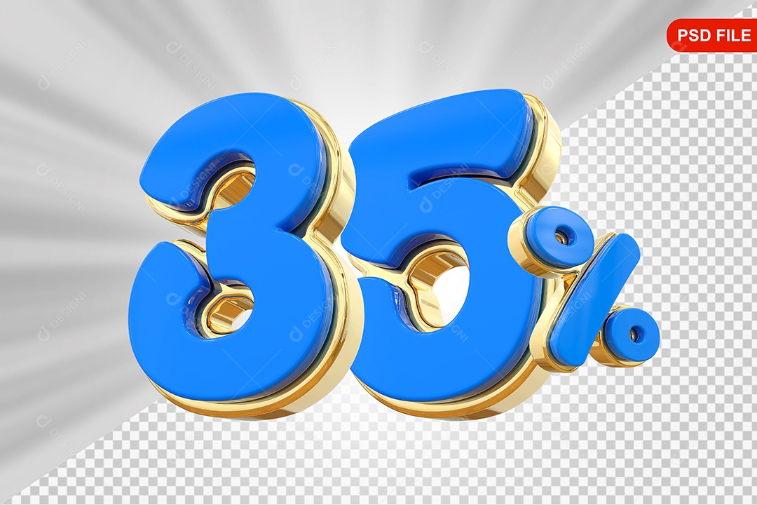 Desconto 35% Colorido Elemento 3D Para Composição PSD