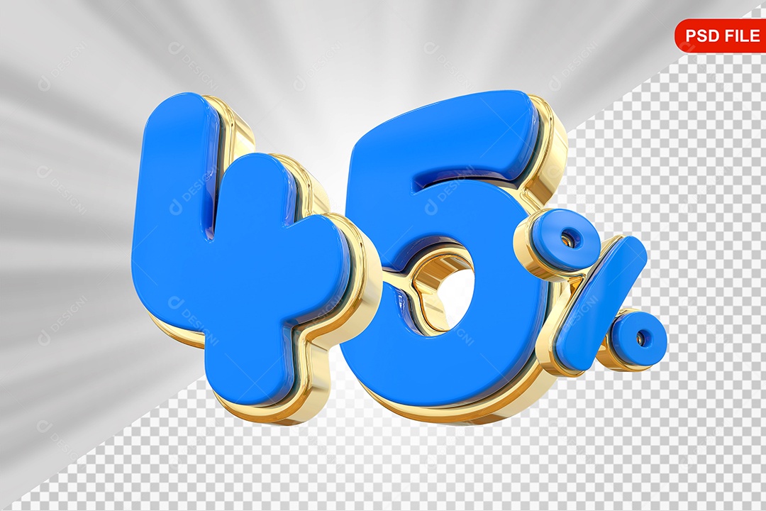 Desconto 45% Colorido Elemento 3D Para Composição PSD