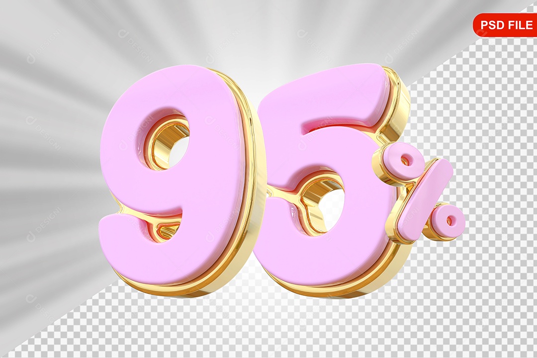 Desconto 95% Colorido Elemento 3D Para Composição PSD