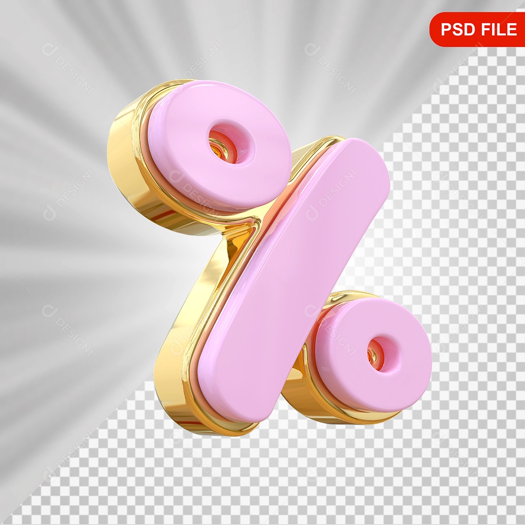 Porcentagem Colorido Elemento 3D Para Composição PSD