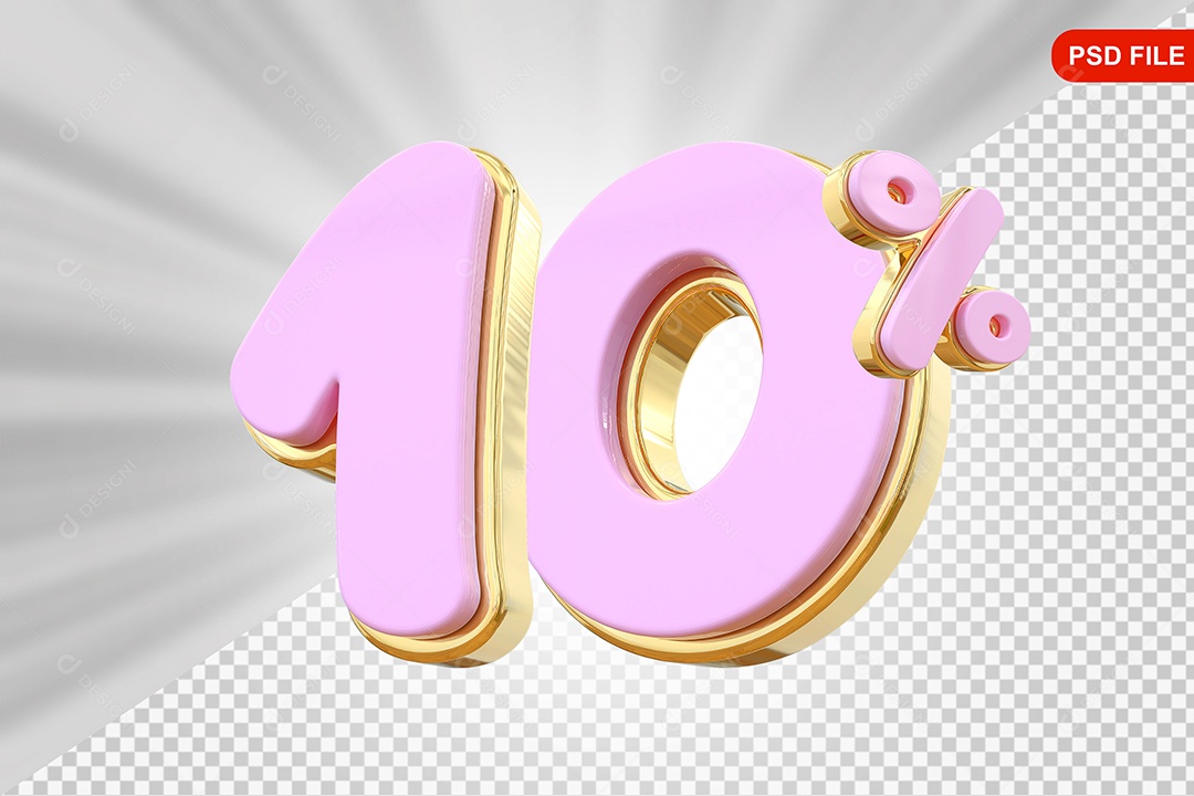 Discount 10% Colorful 3D Element For PSD Composition