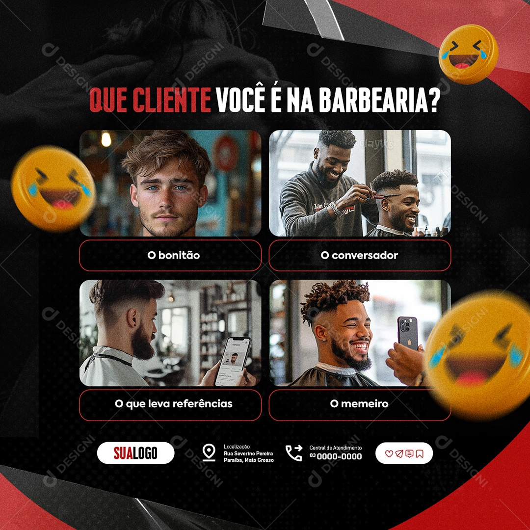 Que Cliente Você é Na Barbearia Social Media PSD Editável