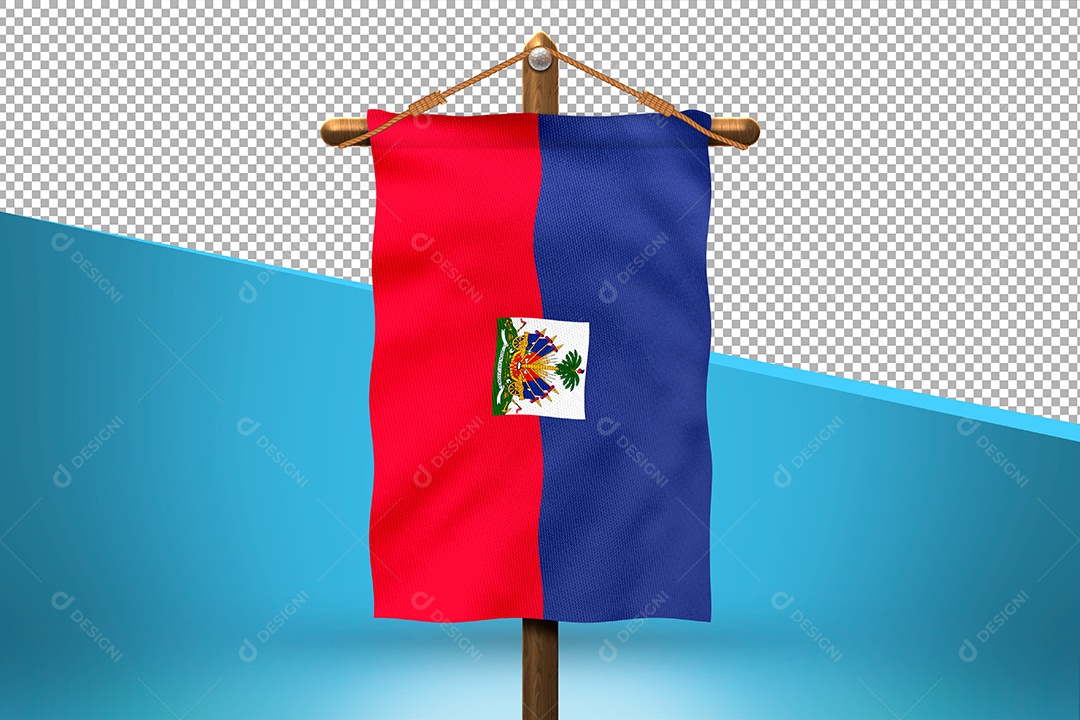 Bandeira do Haiti Elemento 3D para Composição PSD