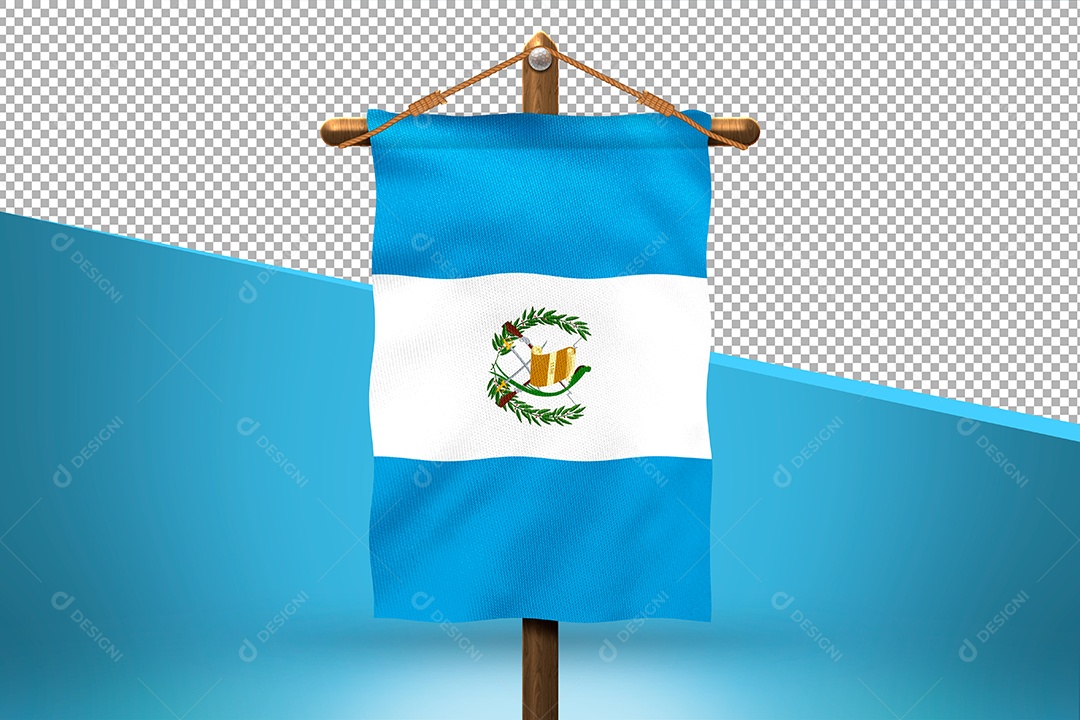 Bandeira da Guatemala Elemento 3D para Composição PSD