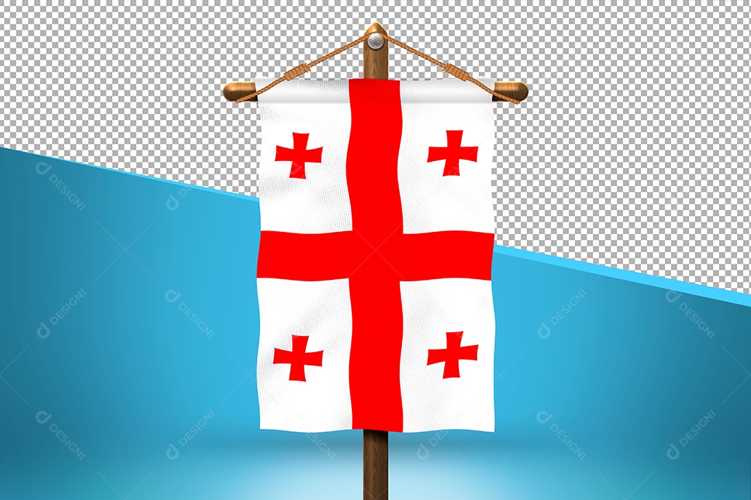 Bandeira da Geórgia Elemento 3D para Composição PSD