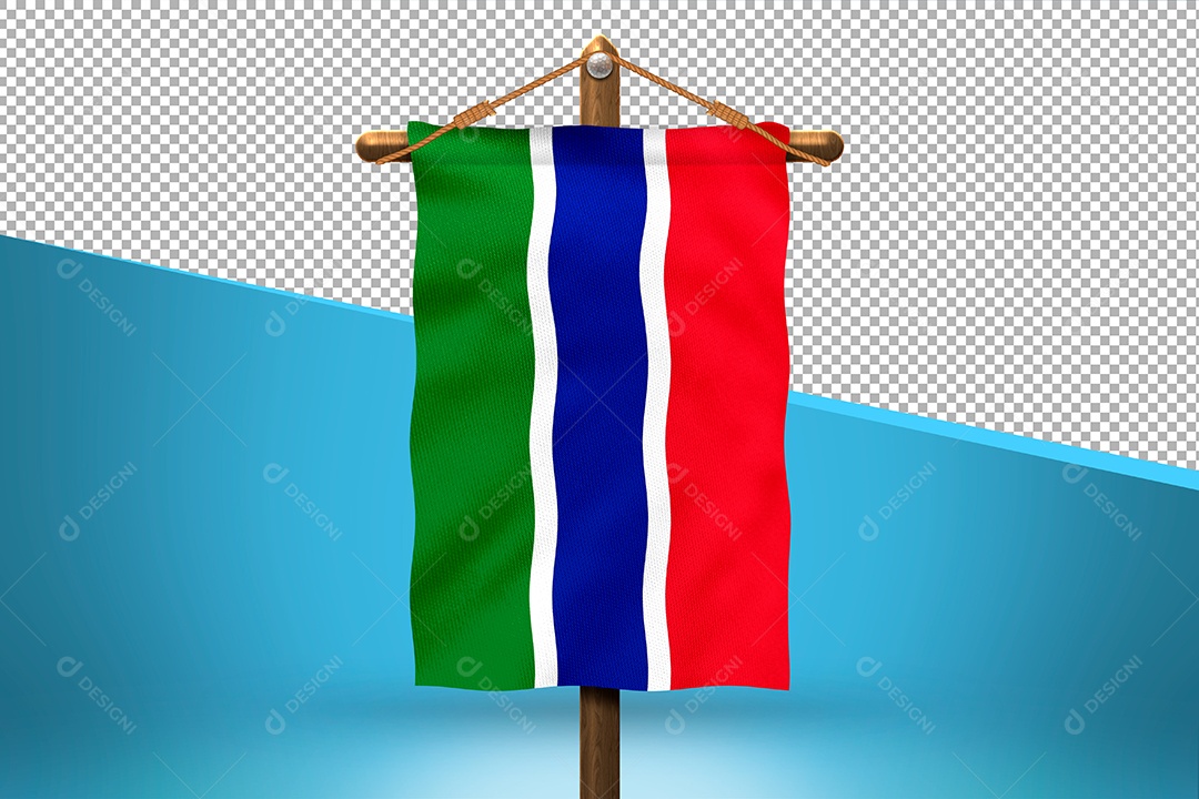 Bandeira da Gâmbia Elemento 3D para Composição PSD