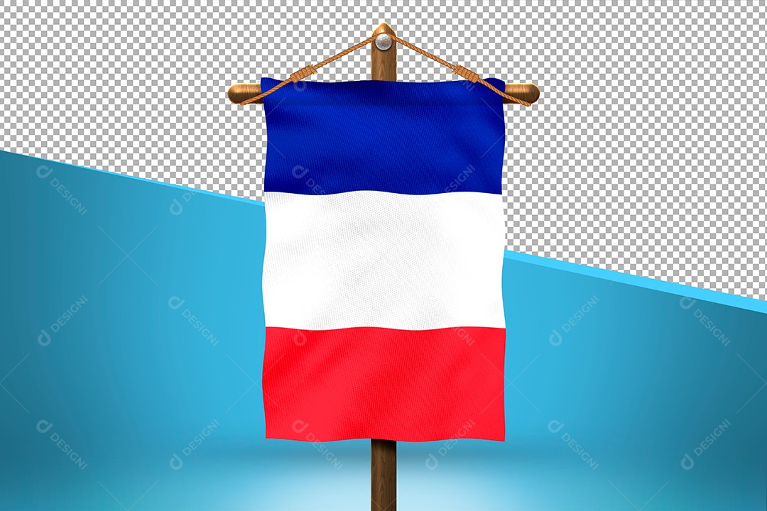 Bandeira da França Elemento 3D para Composição PSD