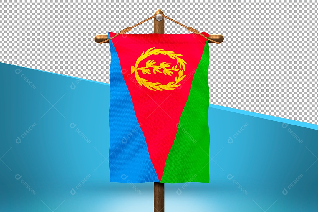 Bandeira da Eritreia Elemento 3D para Composição PSD