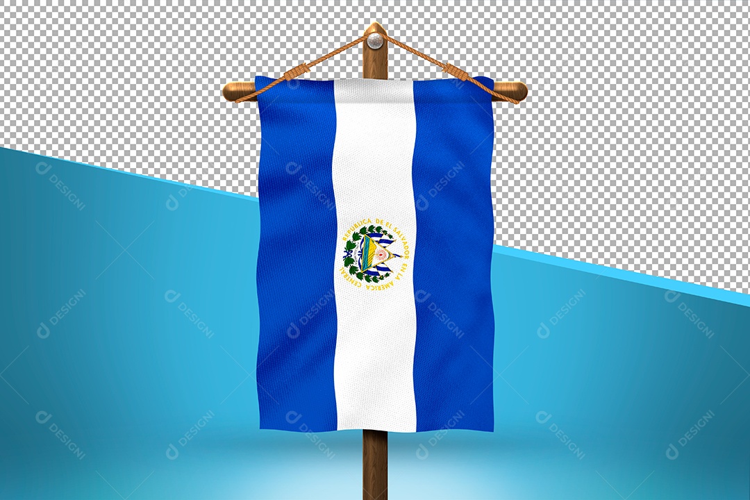 Bandeira do El Salvador Elemento 3D para Composição PSD