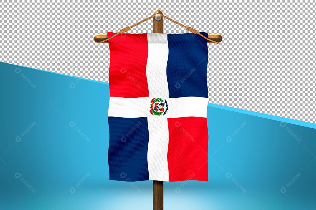 Bandeira do República Dominicana Elemento 3D para Composição PSD