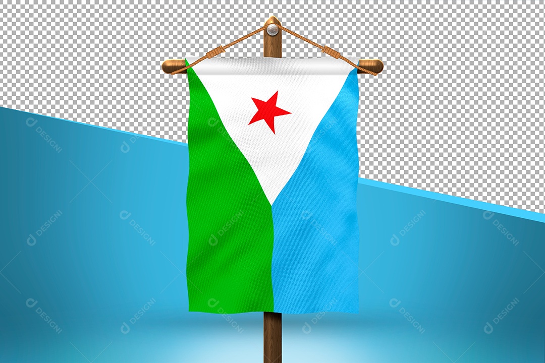 Bandeira do Djibouti Elemento 3D para Composição PSD
