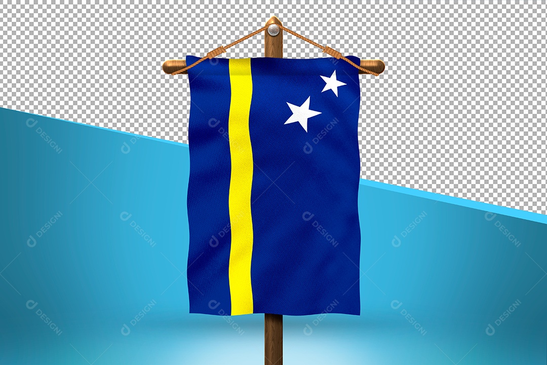 Bandeira de Curaçau Elemento 3D para Composição PSD