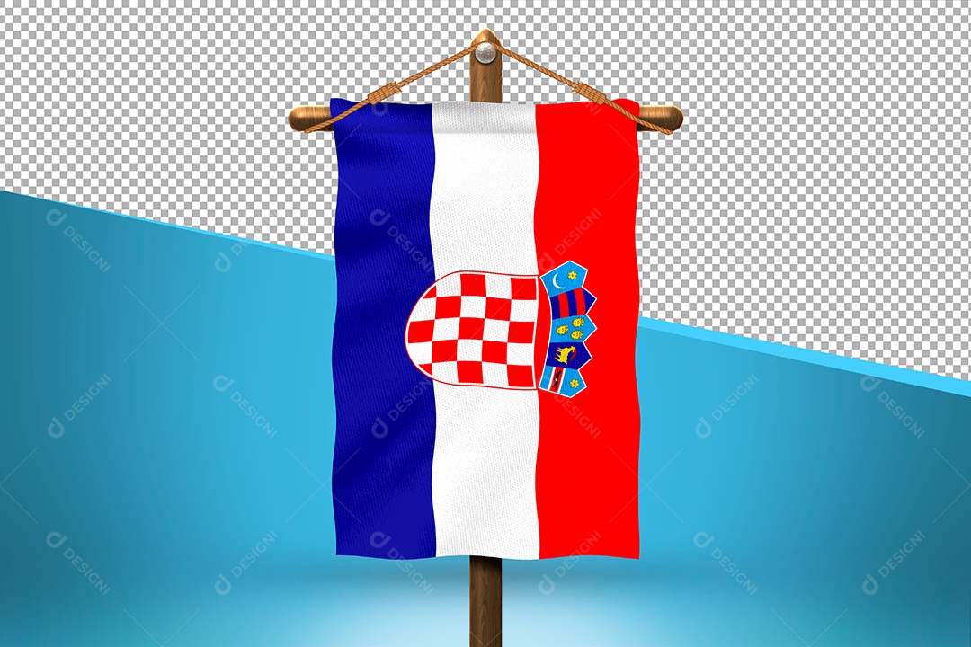Bandeira da Croácia Elemento 3D para Composição PSD