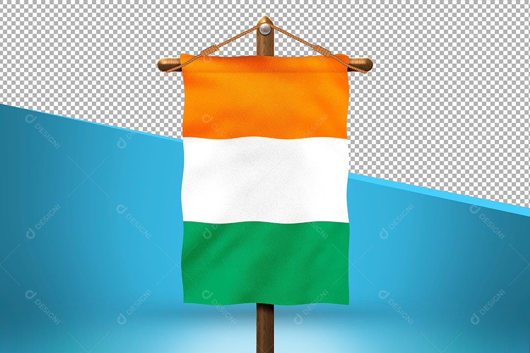 Bandeira da Costa do Marfim Elemento 3D para Composição PSD