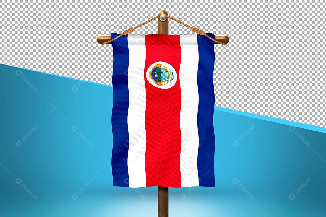 Bandeira da Costa Rica Elemento 3D para Composição PSD