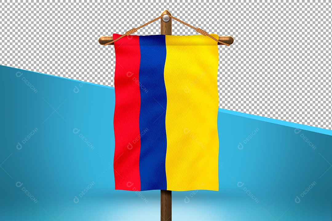 Bandeira da Colômbia Elemento 3D para Composição PSD