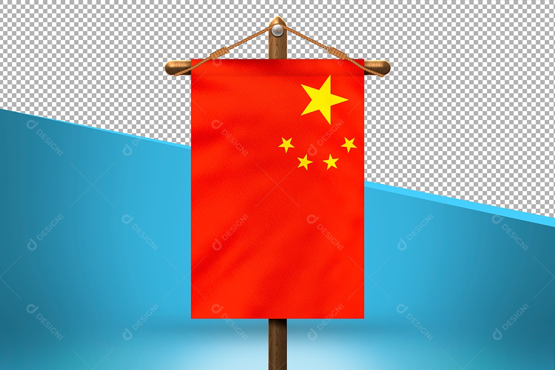 Bandeira da China Elemento 3D para Composição PSD