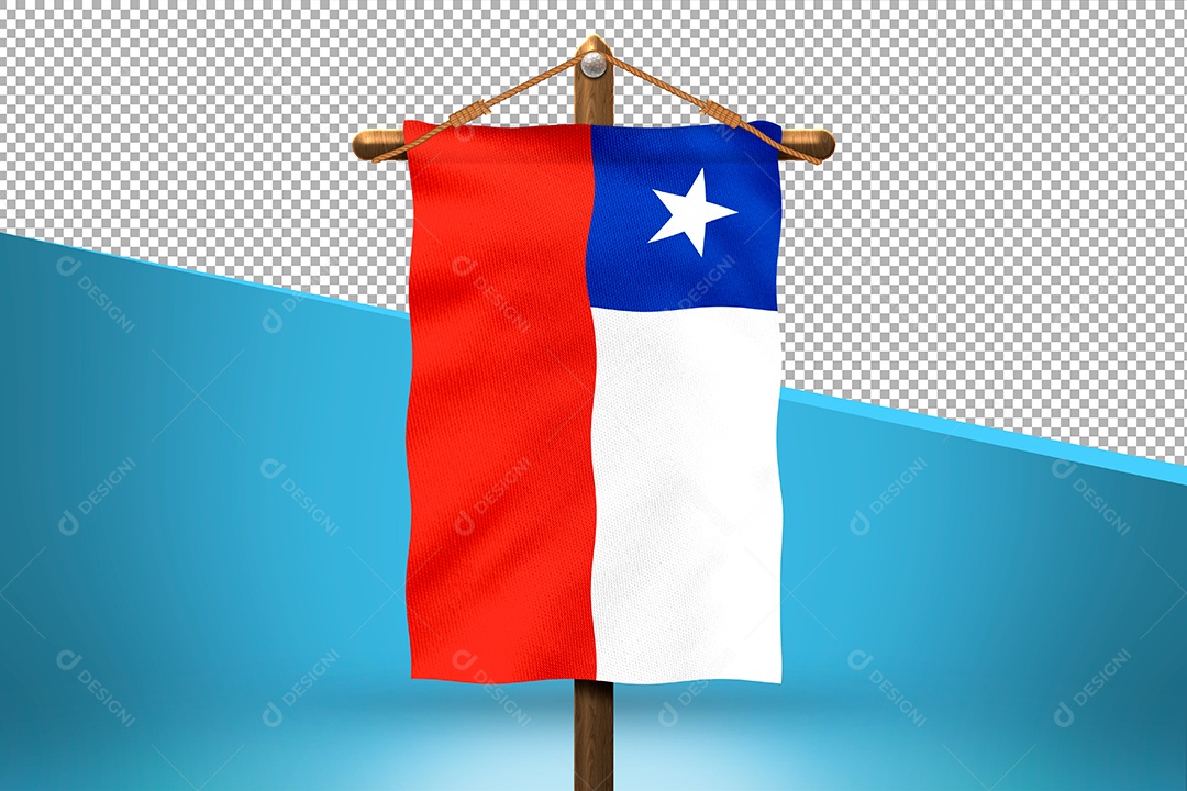 Bandeira do Chile Elemento 3D para Composição PSD