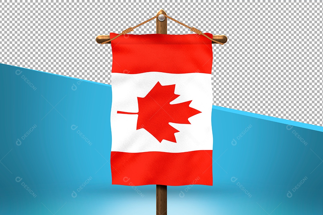 Bandeira do Canadá Elemento 3D para Composição PSD