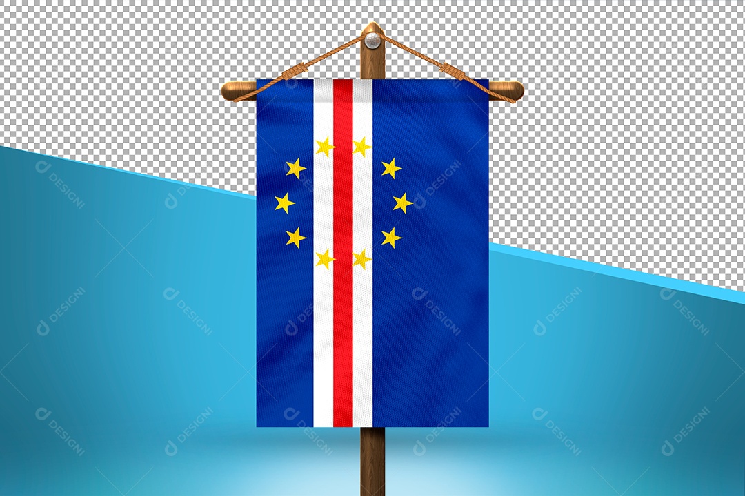 Bandeira do Cabo Verde Elemento 3D para Composição PSD
