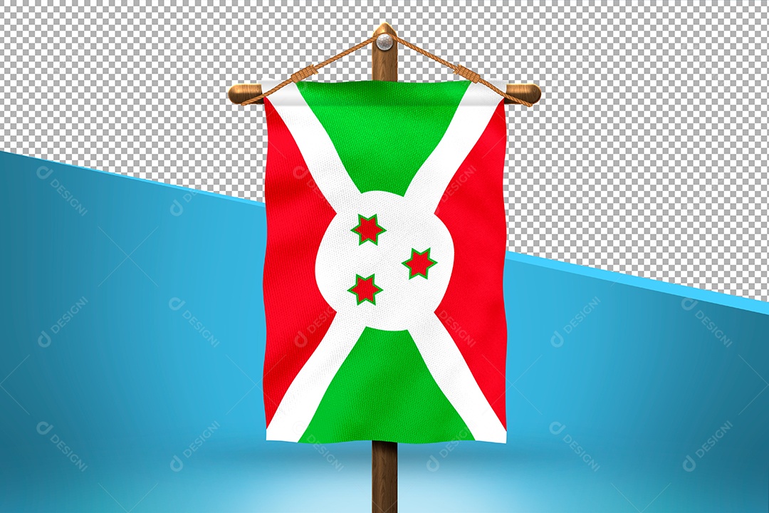 Bandeira do Borundi Elemento 3D para Composição PSD